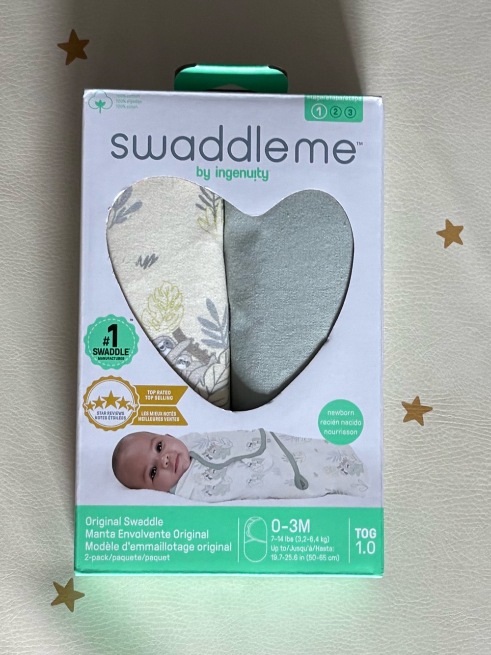 SwaddleMe Mint & Gray Swaddle Set by SwaddleMe